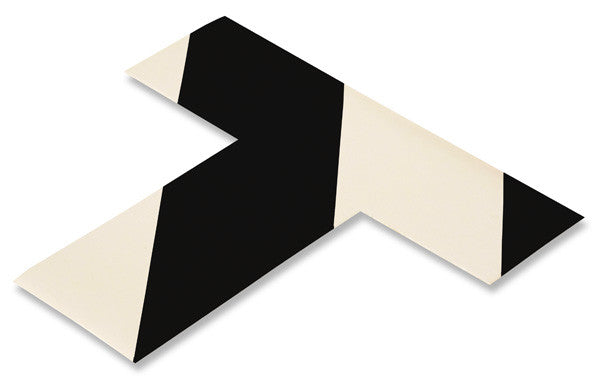 2" White T With Black Chevrons - Pack of 24