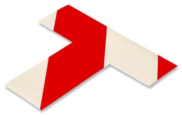 2" White T With Red Chevrons - Pack of 24