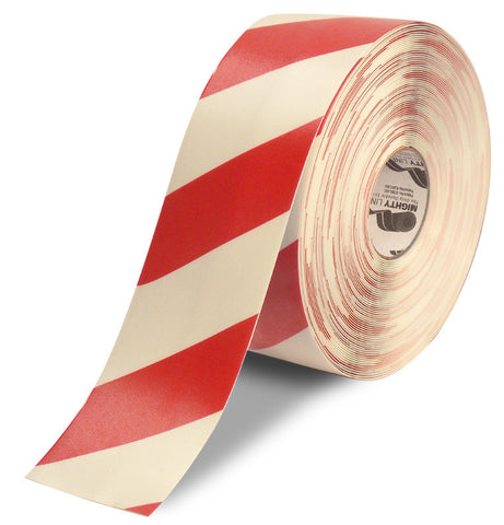 4" White & Red Chevrons Floor Tape