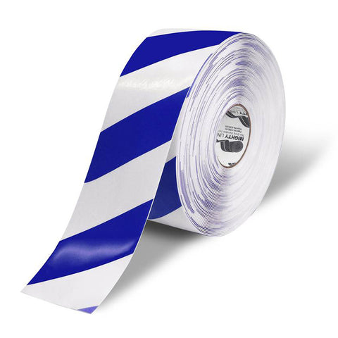 4" White & Blue Chevrons Floor Tape