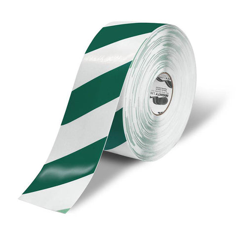 4" White & Green Chevrons Floor Tape