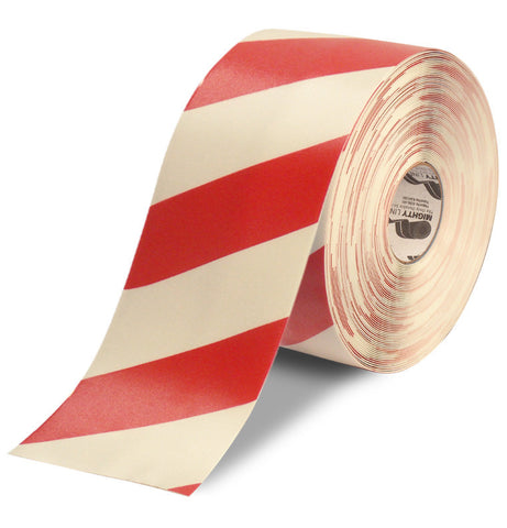 6" White & Red Chevrons Floor Tape