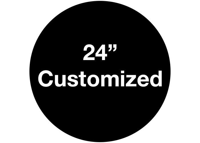 24" Black Custom Floor Signs, Circle
