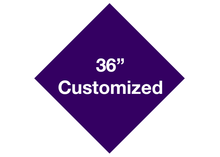 36" Purple Diamond Custom Floor Tape Signs