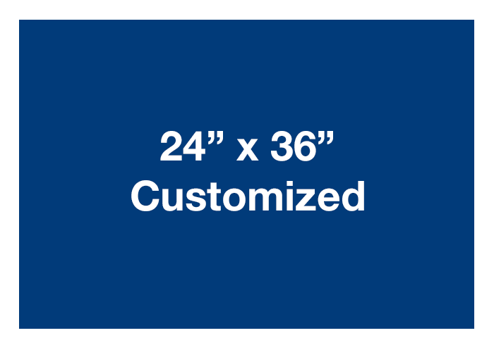 Mighty Line Custom Rectangle Blue Floor Signs