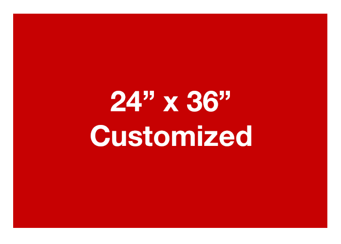 Red Rectangle Adhesive Floor Signs, Horizontal