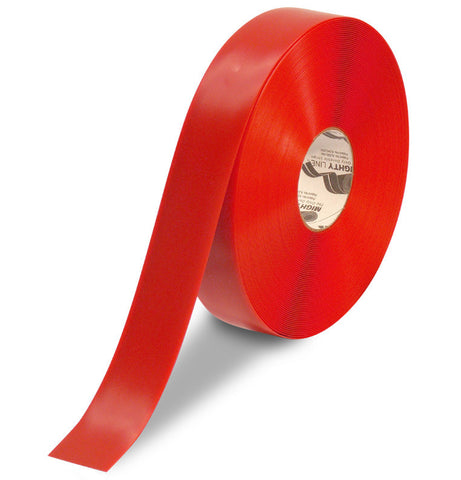 CUSTOMIZED - 2" RED Solid Color Repeating Message Tape - 100'  Roll