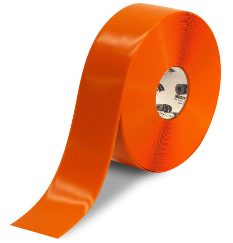 CUSTOMIZED - 3" ORANGE Solid Color Repeating Message Tape - 100'  Roll