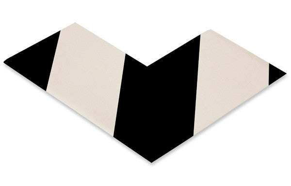 3" White Angle With Black Chevrons - Pack of 25