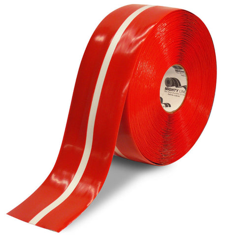 4" Red Tape with White Center Line