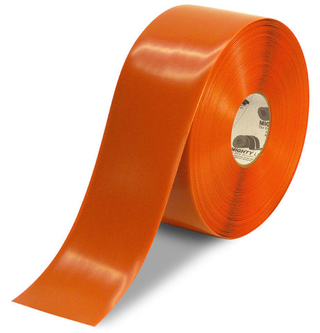 CUSTOMIZED - 4" ORANGE Solid Color Repeating Message Tape - 100'  Roll