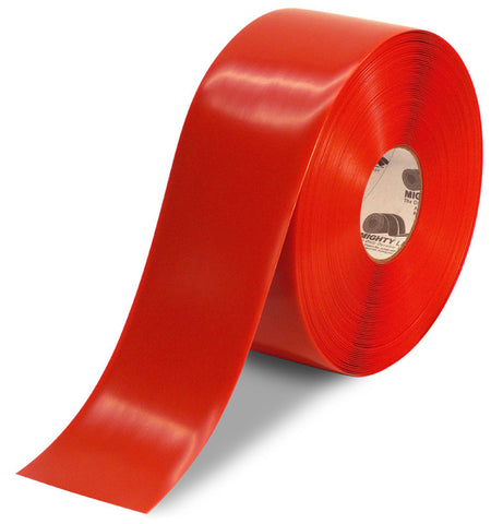 CUSTOMIZED - 4" RED Solid Color Repeating Message Tape - 100'  Roll