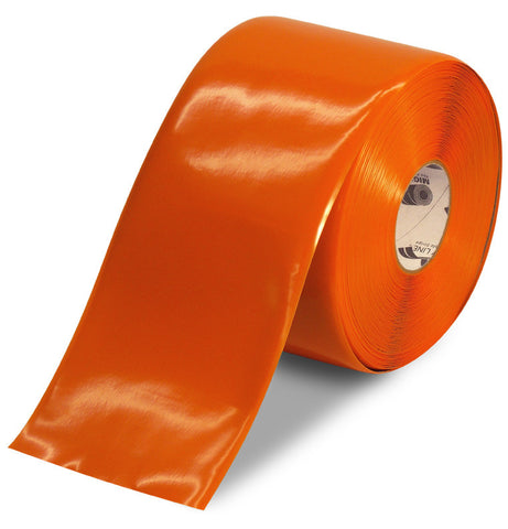 CUSTOMIZED - 6" ORANGE Solid Color Repeating Message Tape - 100'  Roll