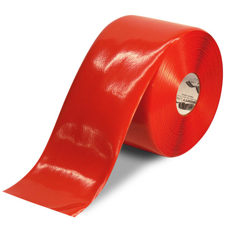 CUSTOMIZED - 6" RED Solid Color Repeating Message Tape - 100'  Roll