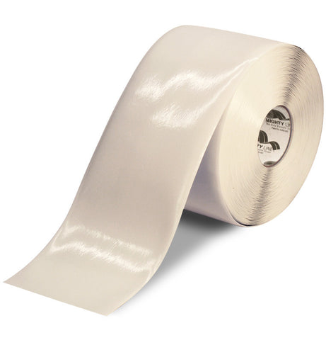 CUSTOMIZED - 6" WHITE Solid Color Repeating Message Tape - 100'  Roll