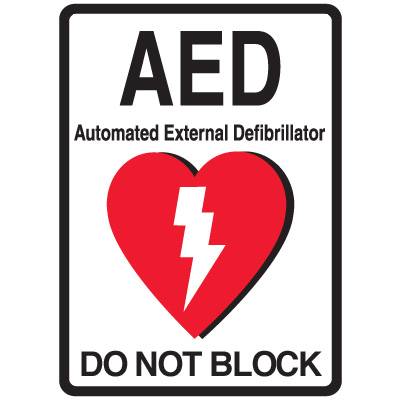 AED Do Not Block Floor Sign