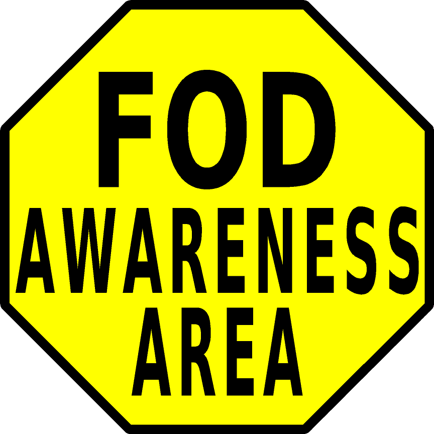 FOD Awareness Area Floor Sign