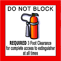 Do Not Block - 3 Foot Clearance Fire Extinguisher Floor Sign