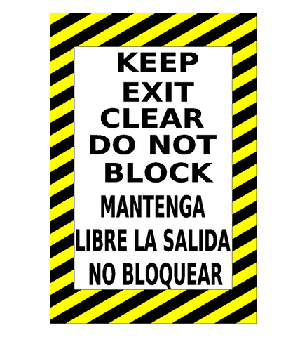 Keep Clear Do Not Block Floor Sign with Spanish