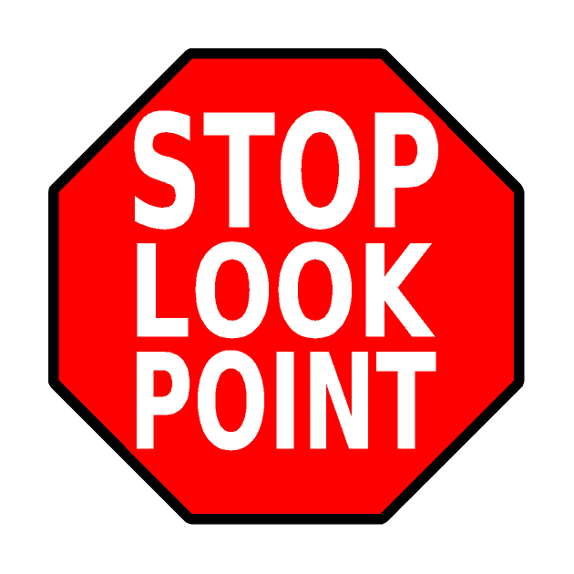 Stop Look Point Floor Sign