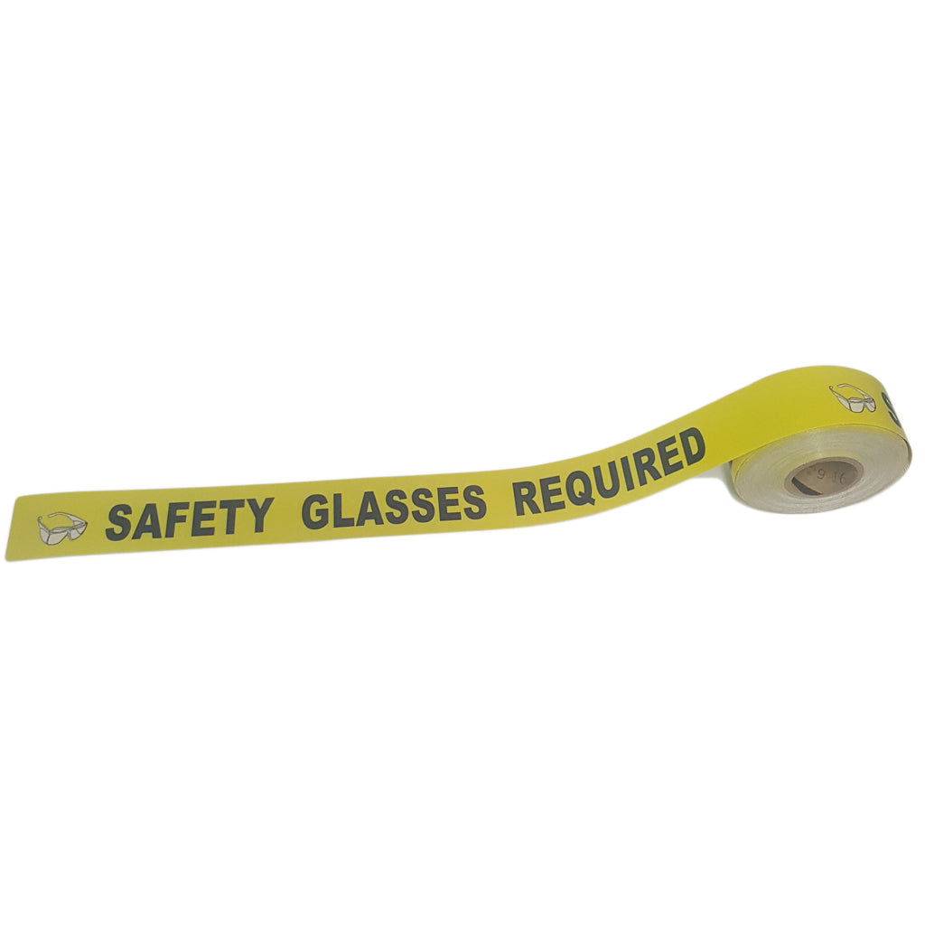 3" Safety Glasses Required Floor Tape
