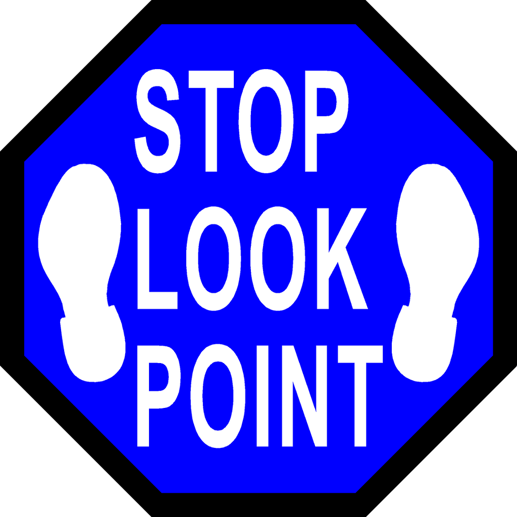 Stop Look Point Floor Sign