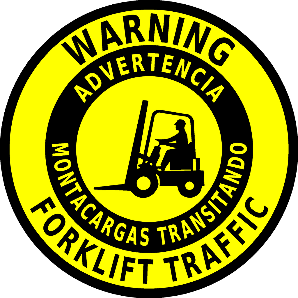 Warning Forklift Traffic Floor Sign (bilingual)