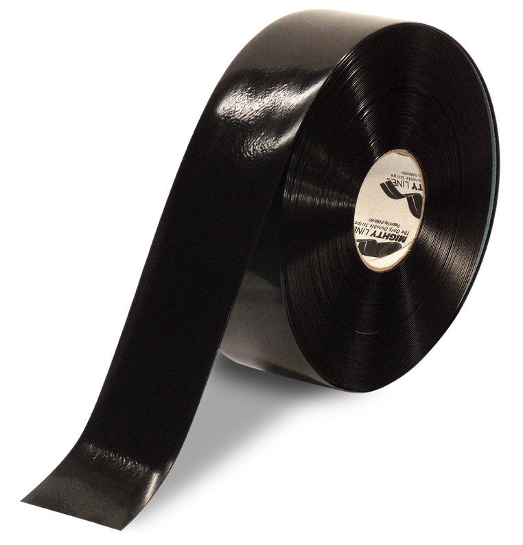 CUSTOMIZED - 3" BLACK Solid Color Repeating Message Tape - 100'  Roll