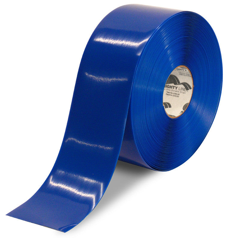 CUSTOMIZED - 4" BLUE Solid Color Repeating Message Tape - 100'  Roll