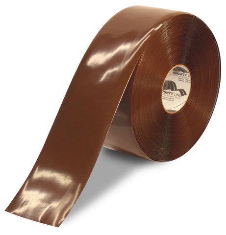 CUSTOMIZED - 4" BROWN Solid Color Repeating Message Tape - 100'  Roll