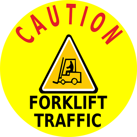 Caution Forklift Traffic Floor Sign