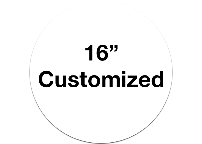 16" Custom Circle White Floor Marking Signs