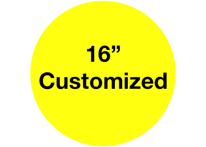 16" Custom Yellow Safety Floor Stickers, Circle
