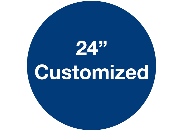 24" Blue Custom Adhesive Floor Signs, Circle