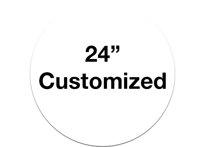 24" Custom White Industrial Floor Sign, Circle