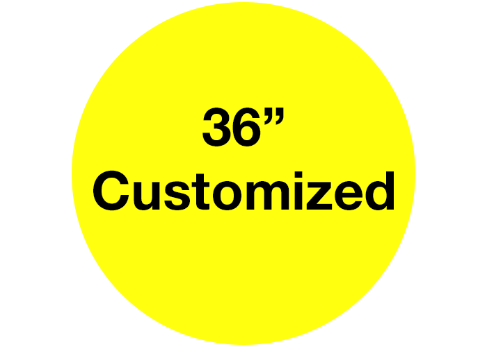 36" Mighty Line Yellow Customizable Floor Signs