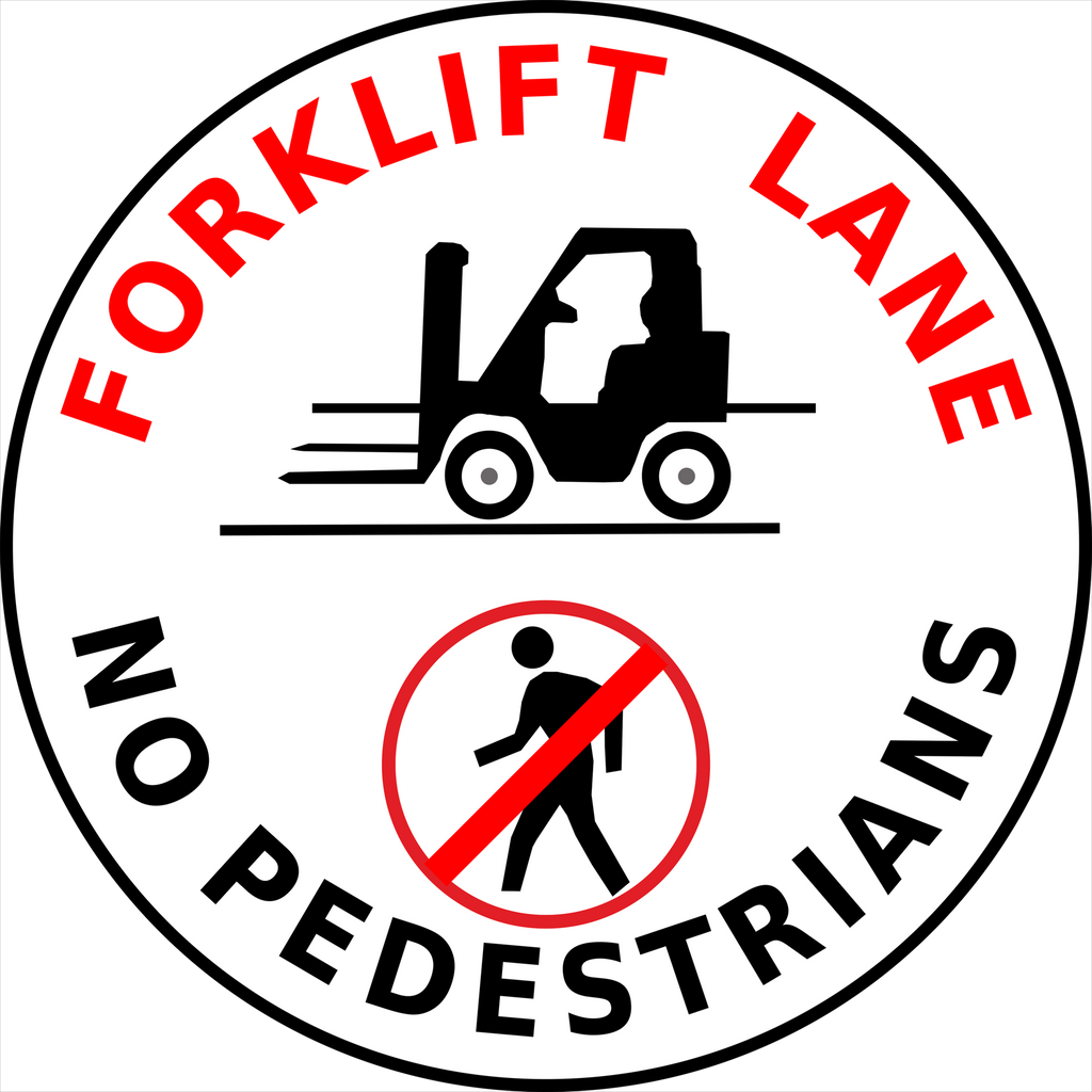 Forklift Lane No Pedestrians Floor Sign
