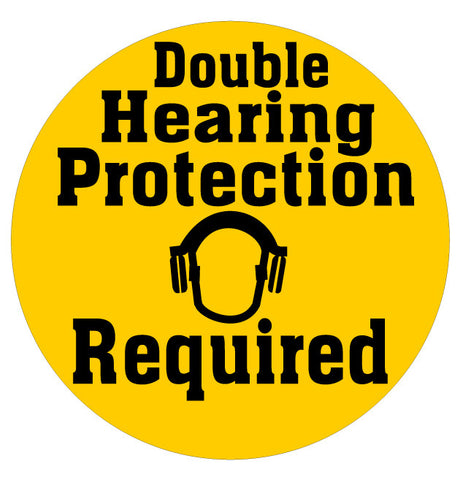 Double Hearing Protection Floor Sign