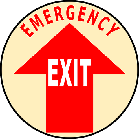 Emergency Exit Floor Sign