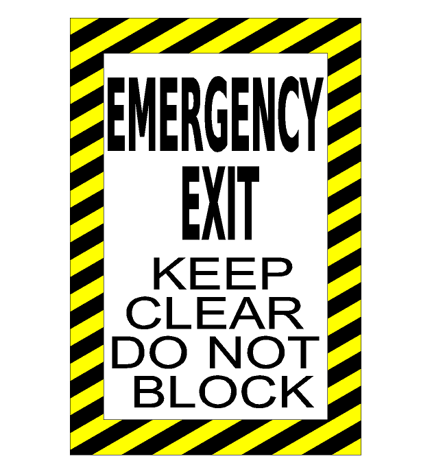 Emergency Exit Do Not Block Floor Sign