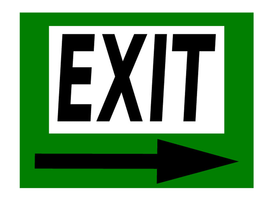 24" Exit Floor Warehouse Signage