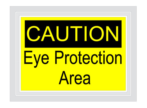 Caution Eye Protection Required Floor Sign