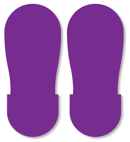 Purple Safety Footprint Floor Decals - Big Feet