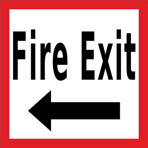 Fire Exit Left Floor Sign