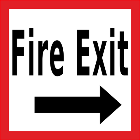 Fire Exit Right Floor Sign