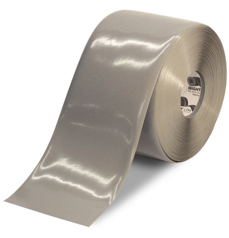 CUSTOMIZED - 6" GRAY Solid Color Repeating Message Tape - 100'  Roll