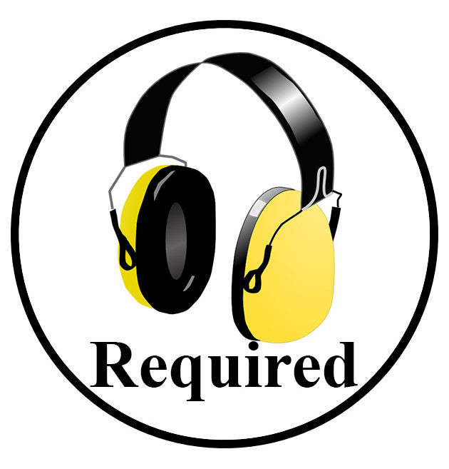 24" Hearing Protection Required Sign Visual