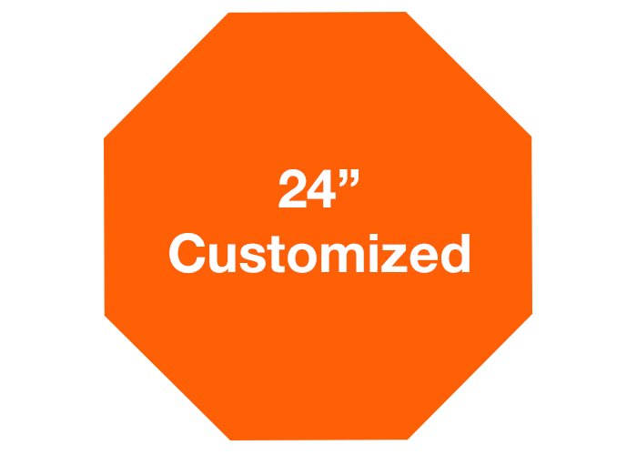 Custom Orange Octagon Shaped Safety Floor Signs