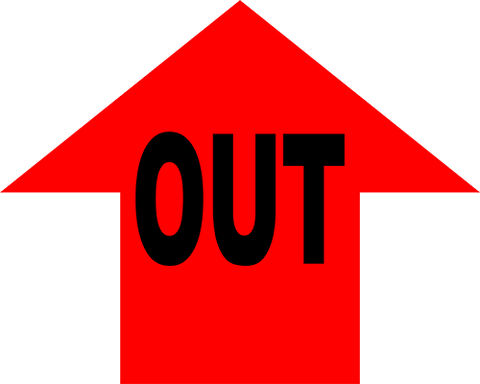 OUT Floor Sign Arrow