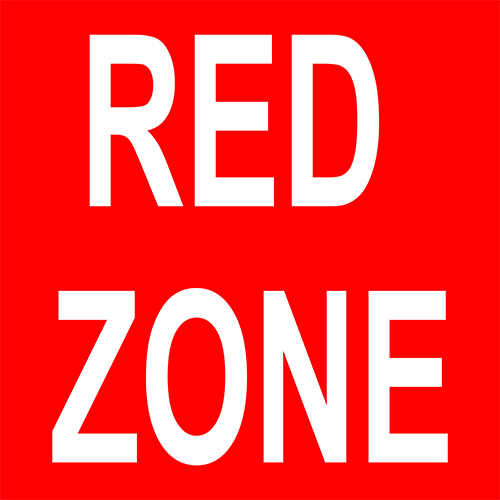 Red Zone Floor Sign